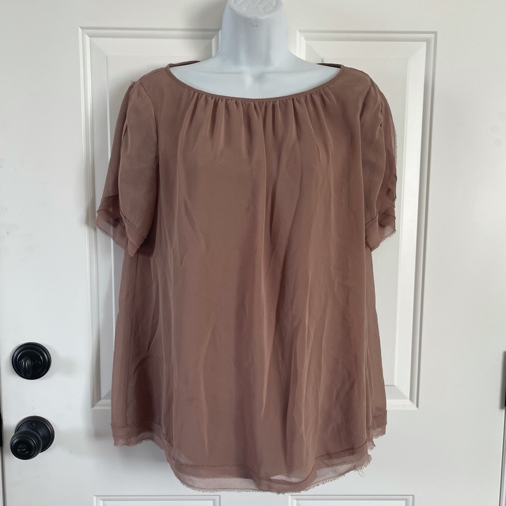 Sisley nude pleated blouse